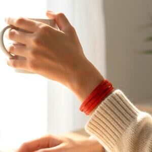 Red Leather Wrap Bracelet – “I Love You” in Multiple Languages